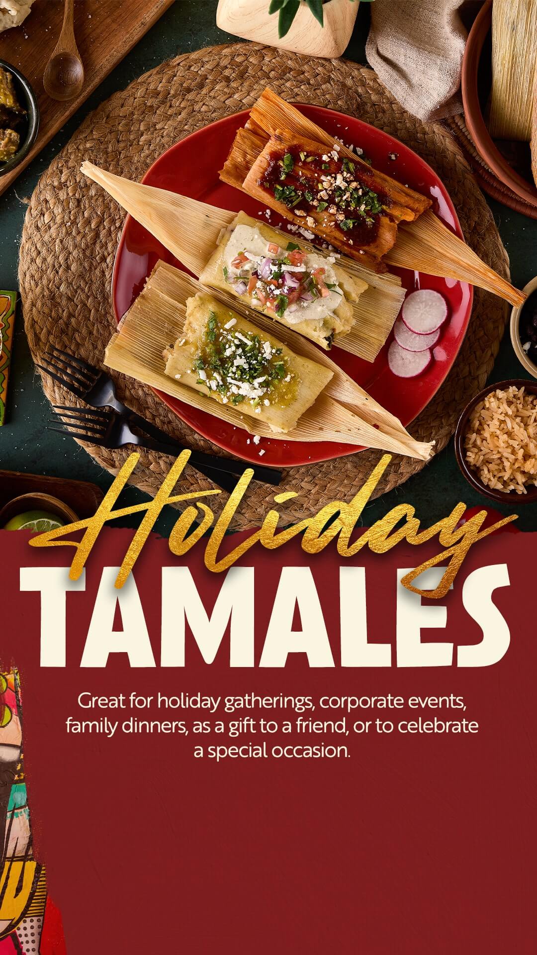 An assortment of tamales for sale over the holiday